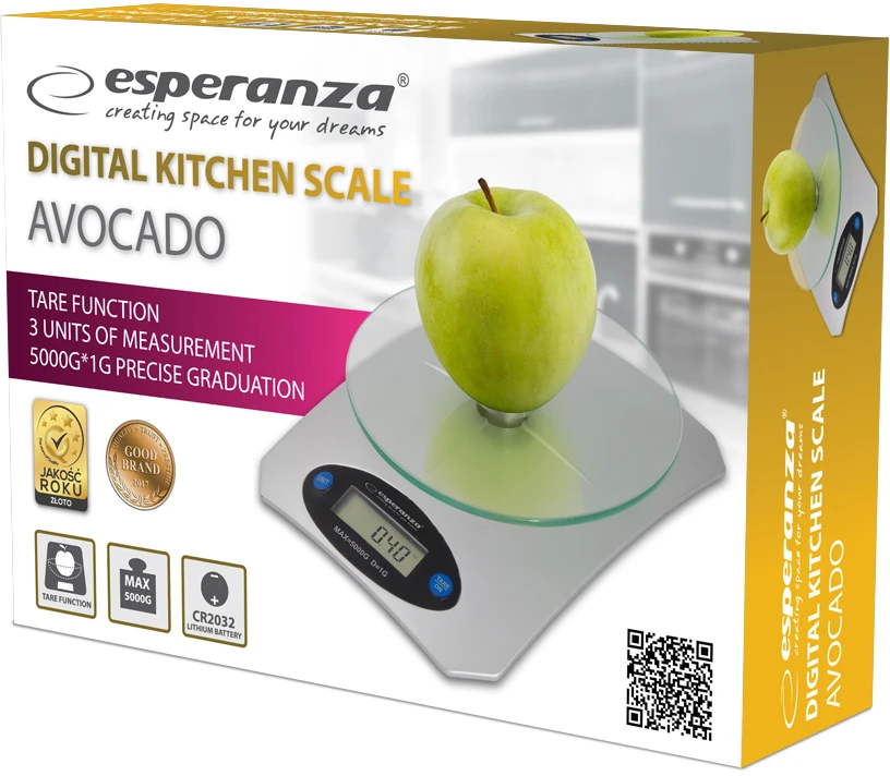 Virtuvinės svarstyklės Esperanza EKS006 Electronic kitchen scale Rectangle
