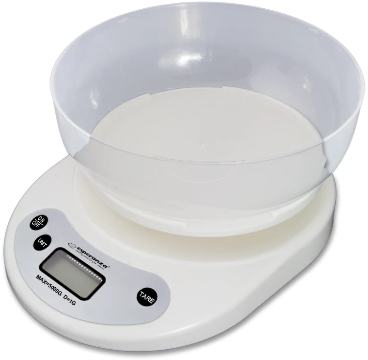 Virtuvinės svarstyklės Virtuvinė Skalė - Esperanza EKS007 5kg Talpa Taro Funkcija Elektroninė Balta