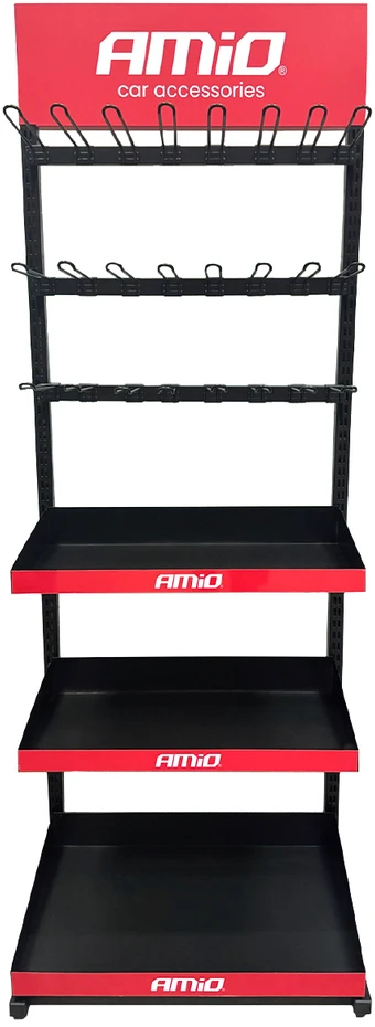 Vitrina su lentynomis ir kabliukais amio-04803