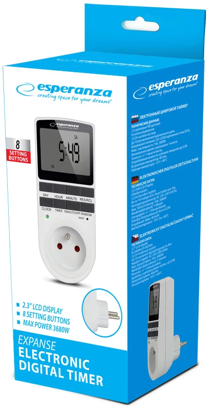 Lubinis šviestuvas Esperanza ELA101 Electronic digital Timer