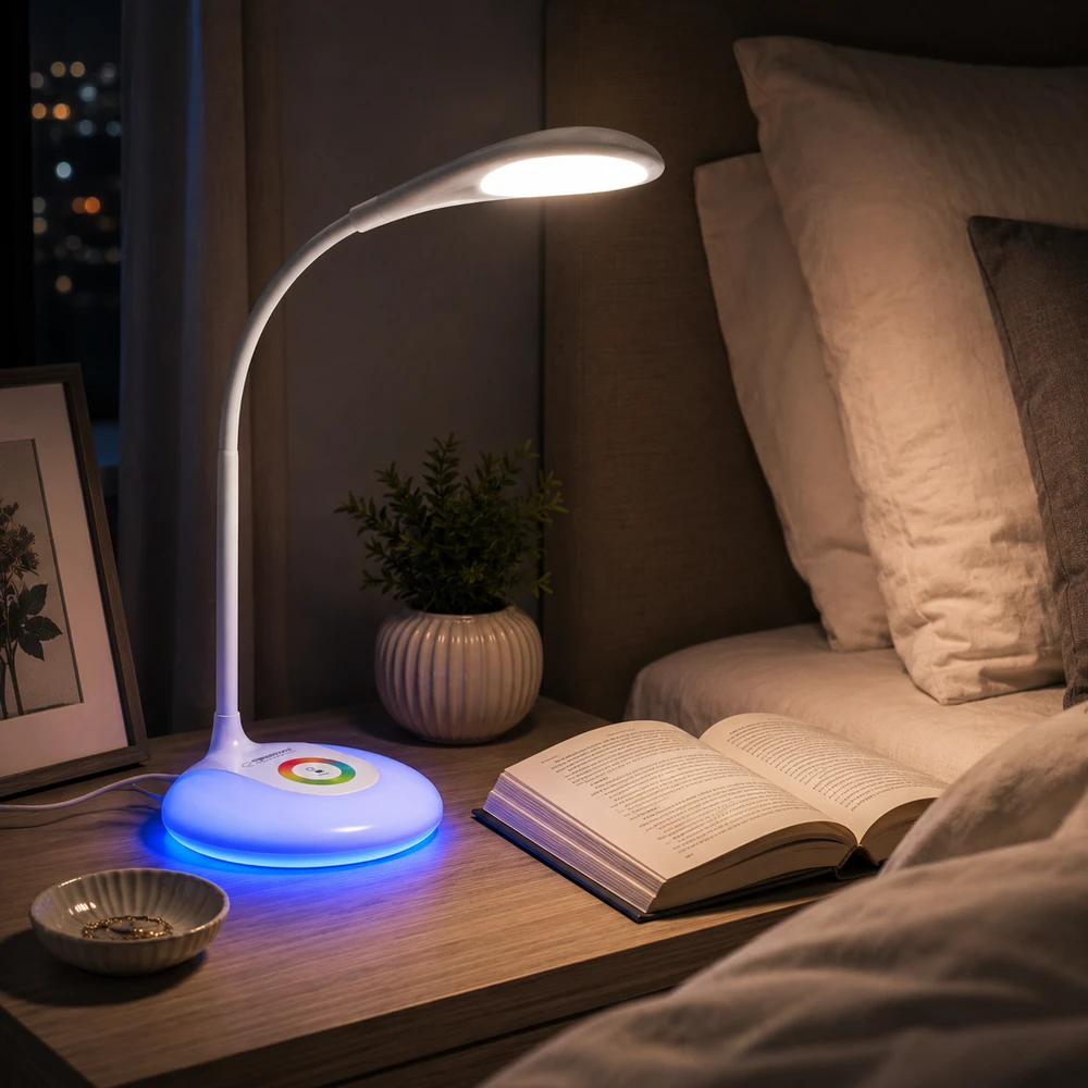 Stalo Lempa - Esperanza ELD102 3W LED Jutiklinis Valdymas Lankstus Rankos Baltas