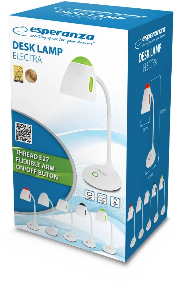 ELD110G „Esperanza“ stalinė lempa, E27, elektrinė žalia