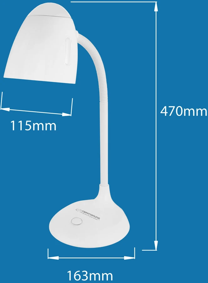 Stalo Lempa - Esperanza ELD110W E27 12W LED Lankstus Rankos 470mm Balta