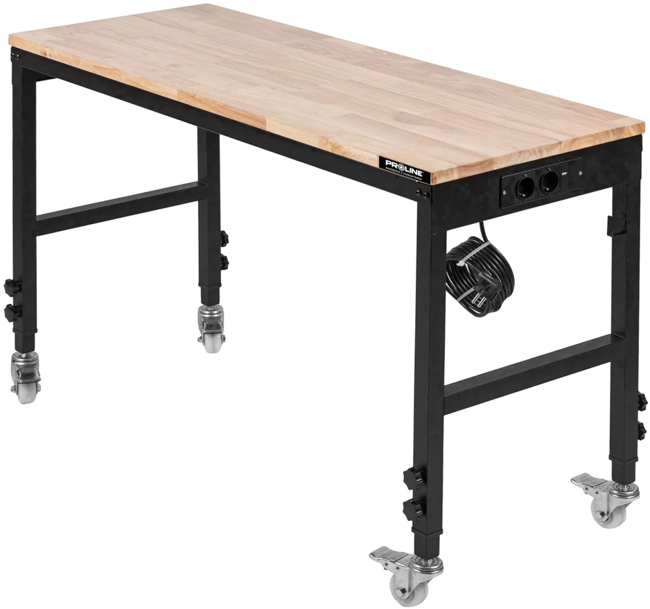 Stół Elektrinis darbastalis, 122x51x75-97,5cm, 4 ratukai, maks. 500kg, proline