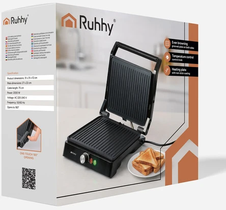 Ruhhy 26176 2000W Electric Grilis/Toaster