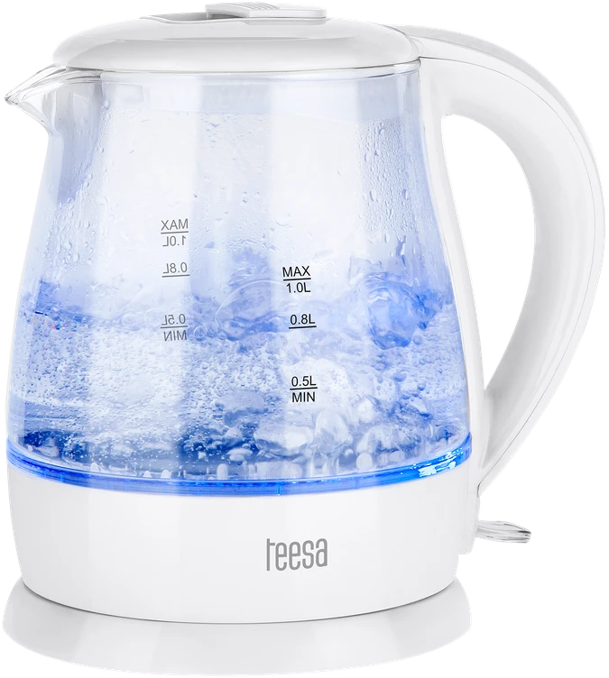 TEESA elektrinis virdulys, stiklinis, 1650 W, baltas, 1 L