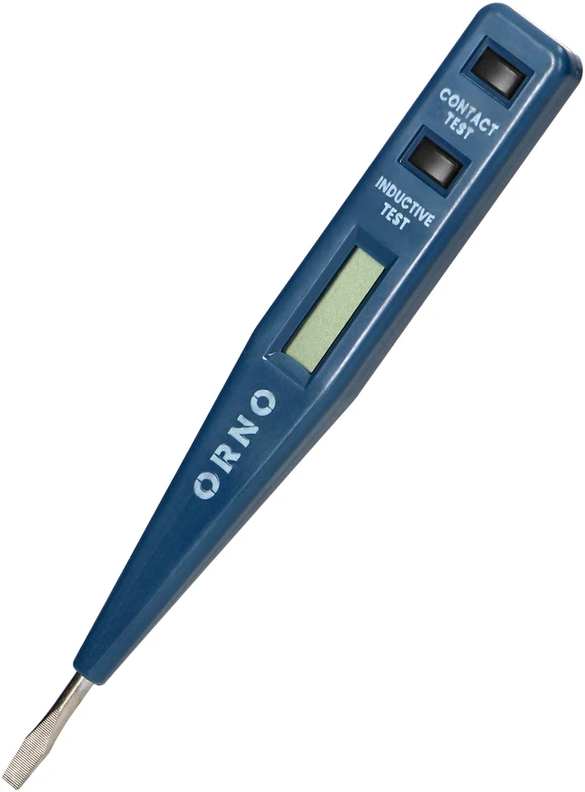 Orno Elektroninis 5 viename elektroninis įtampos testeris, buvimo testas, matavimas, indukcija, tęstinumas, nuolatinės srovės poliškumas, mėlynas