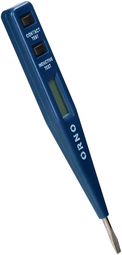 Orno Elektroninis 5 viename elektroninis įtampos testeris, buvimo testas, matavimas, indukcija, tęstinumas, nuolatinės srovės poliškumas, mėlynas