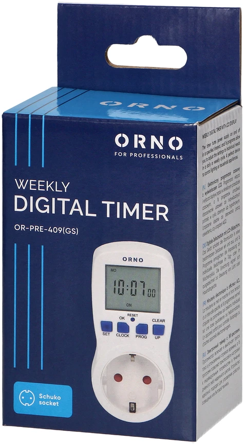 Orno Elektroninis Elektroninis laikmatis, 16 programų, schuko versija