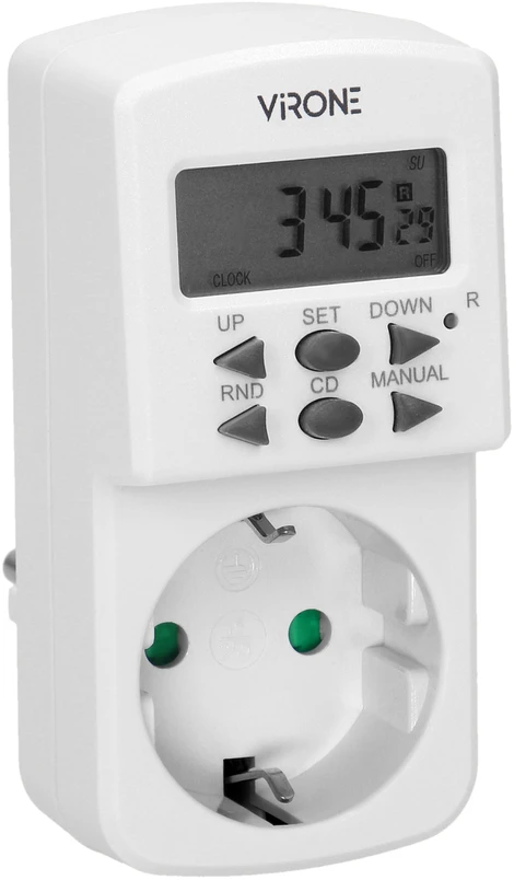 Orno Elektroninis Elektroninis laikmatis, MINI, 1800 W, 8 A, 10 programų, „Schuko“ versija