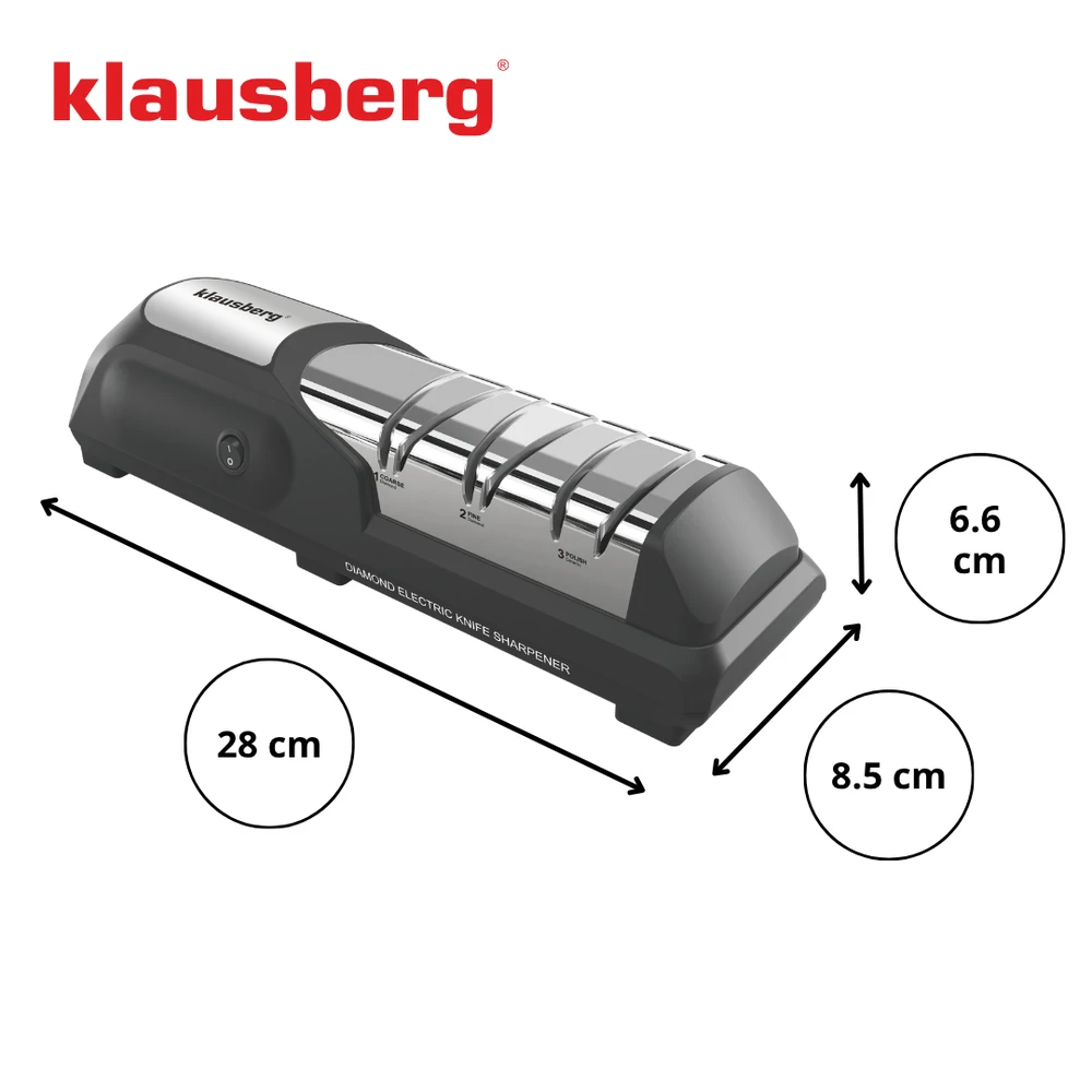 Kaitlentė Elektryczna Elektrinis deimantinis peilių galąstuvas, tikslus virtuvinių peilių galandimas ir poliravimas, Klausberg, KB-7945