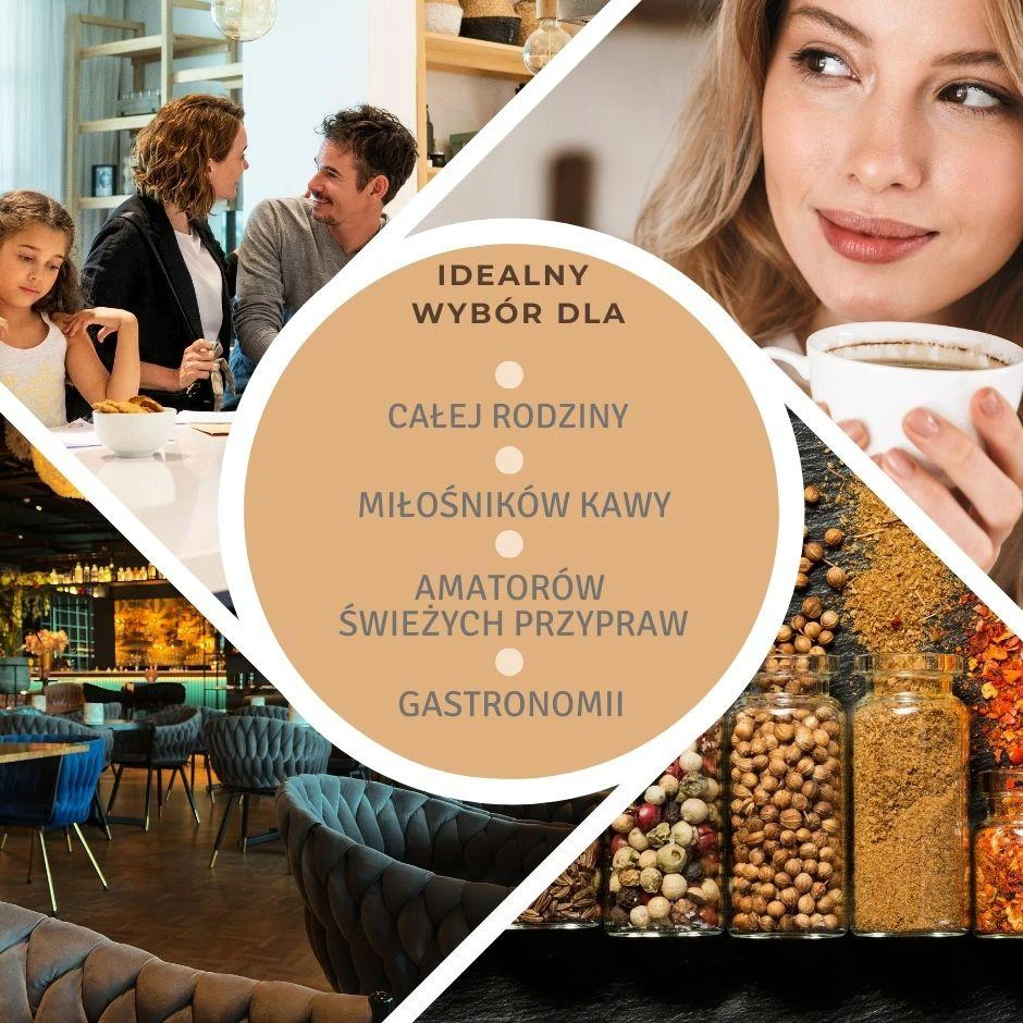 Kavamalė Elektrinė 2 viename elektrinis kavos ir prieskonių malūnėlis, juodas, Klausberg, KB-7992
