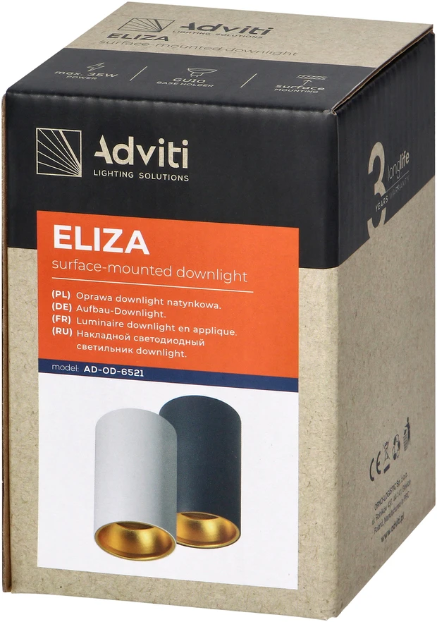 Lubinis šviestuvas Orno ELIZA, įleidžiamas šviestuvas, GU10, IP20, aliuminis, balta ir auksinė spalvos