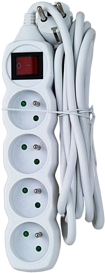 ELK213W „Esperanza“ 4 lizdų maitinimo laidas, 3 m, baltas