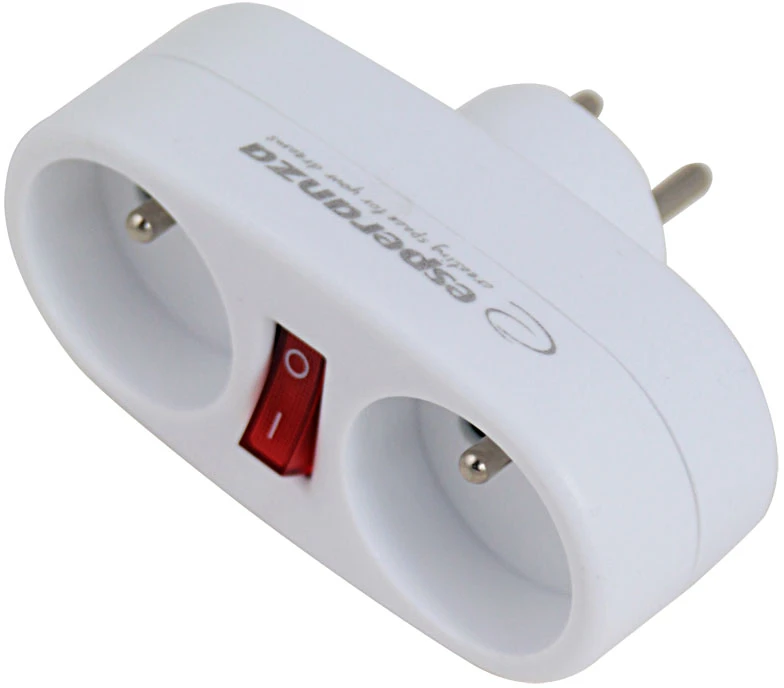 Esperanza ELK306W Electrical splitter 2 GN. Baltas