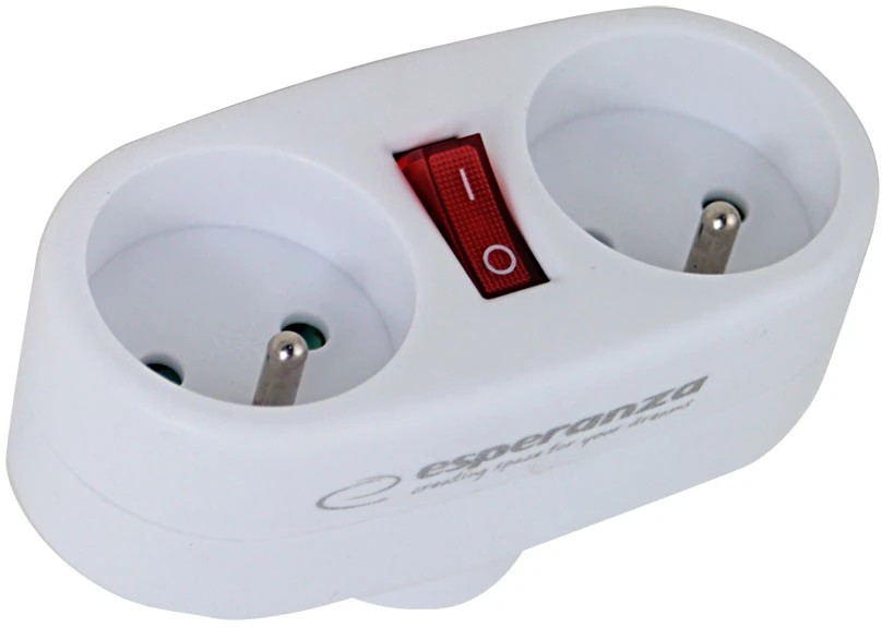 Esperanza ELK306W Electrical splitter 2 GN. Baltas