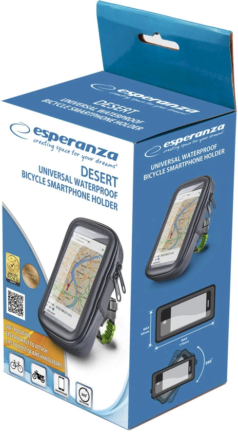 EMH144 „Esperanza“ vandeniui atsparus dykumos dviračio telefono laikiklis
