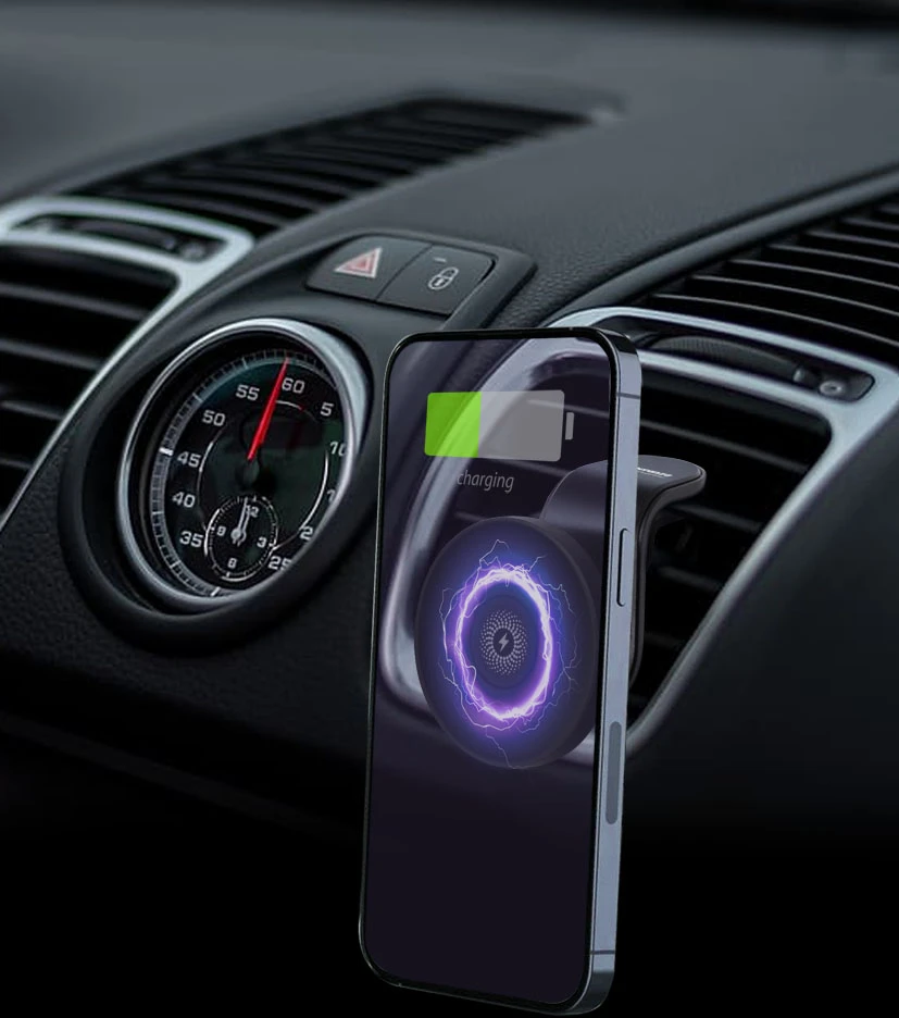 EMH146 Esperanza magnetinis automobilio telefono laikiklis su įkrovimo lankeliu