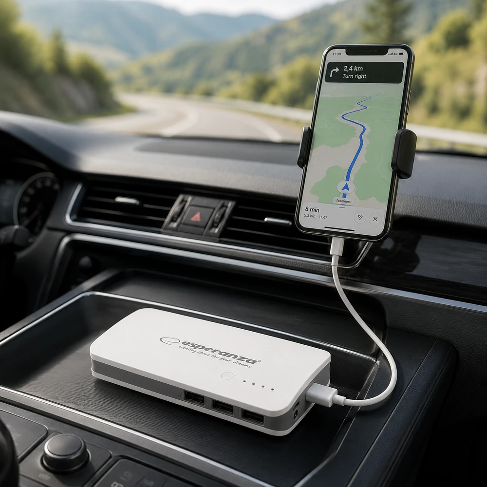 EMP106WE išorinė baterija 8000mAh Radium balta-pilka Esperanza