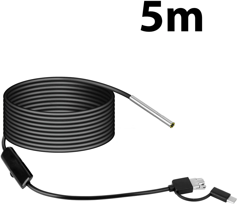 Endoskopo 3,9 mm HD apžiūros kamera „Android“ įrenginiams su USB-C