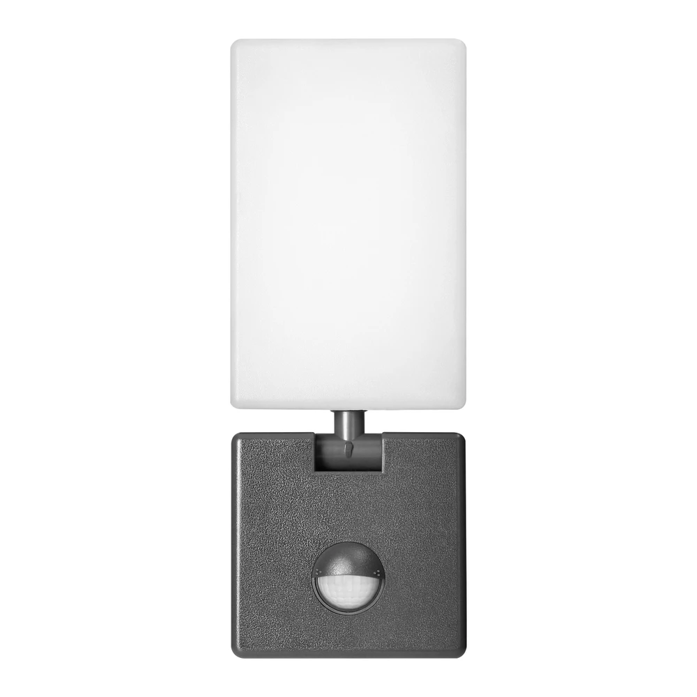 Sieninis šviestuvas Orno ENID LED 10W, sodo šviestuvas su PIR judesio jutikliu, 800lm, IP65, 4000K, pilkas