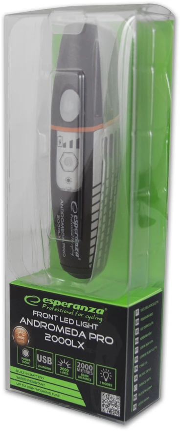 Dviračio žibintuvėlis su LED apšvietimu Esperanza Andromeda PRO 2000 LX EOT062