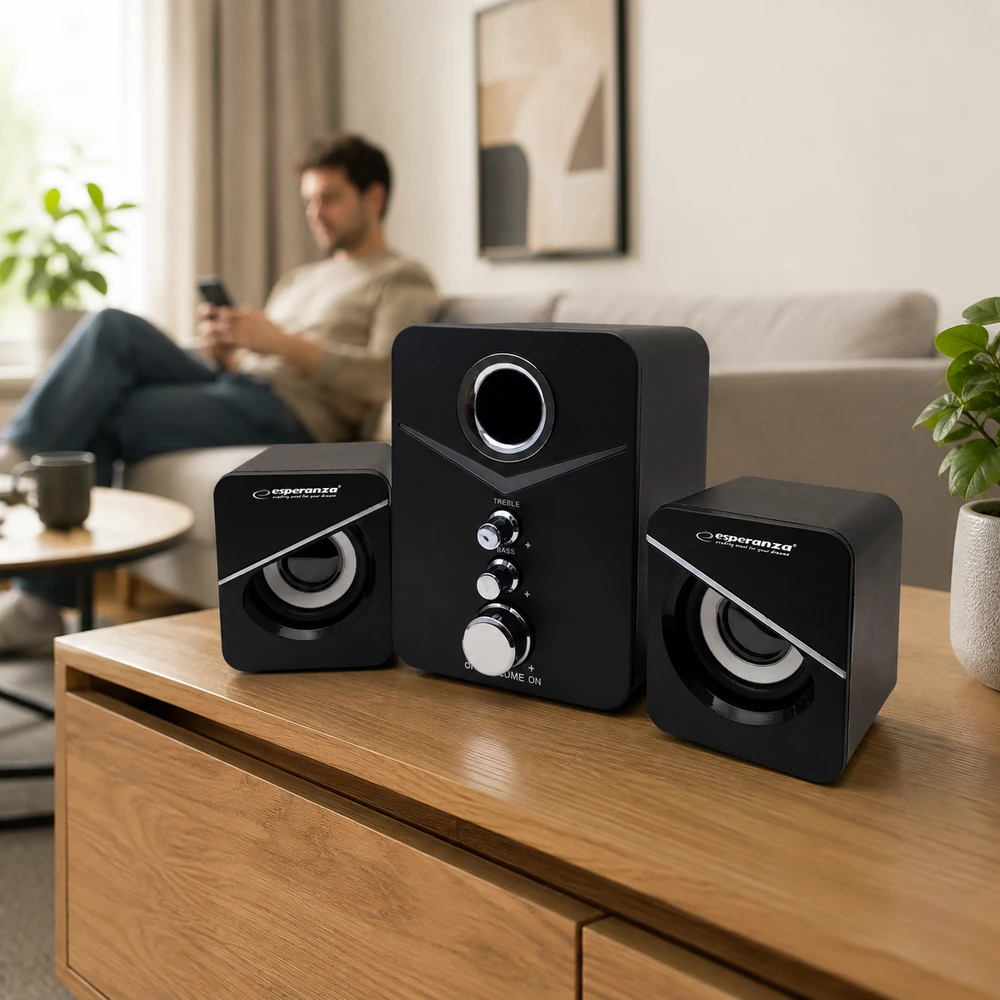 Kompiuterio kolonėlės Garso Sistema - Esperanza EP153 6W USB Balta