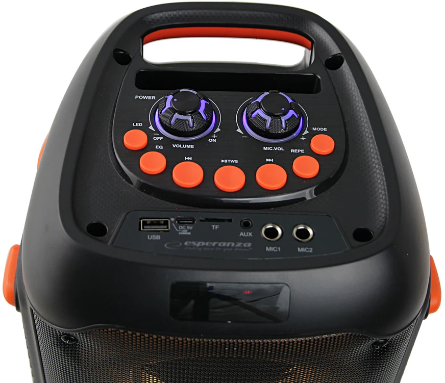 Esperanza EP156 BT FM LED RGB KARAOKE Speaker Juodas 20W
