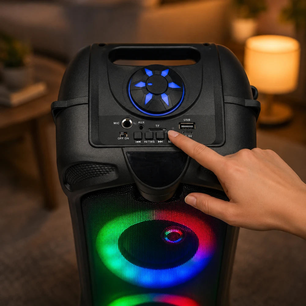 Bluetooth Garsiakalbis - Esperanza EP157 10W FM LED RGB Juodas