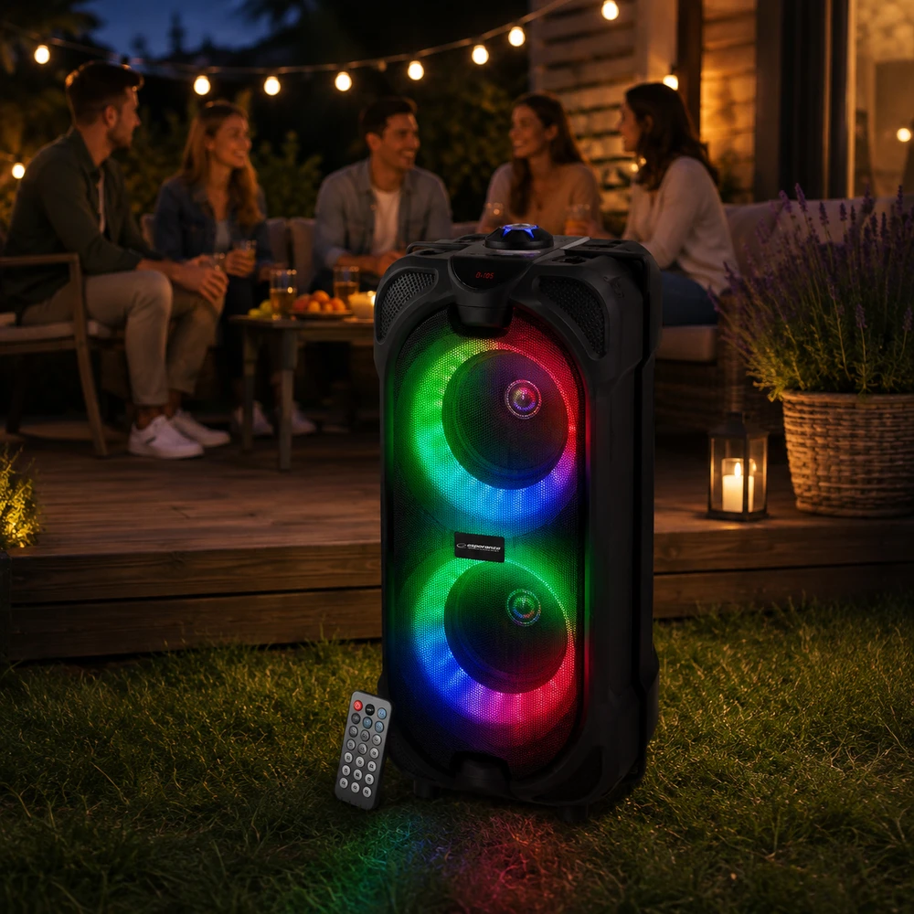 Bluetooth Garsiakalbis - Esperanza EP157 10W FM LED RGB Juodas