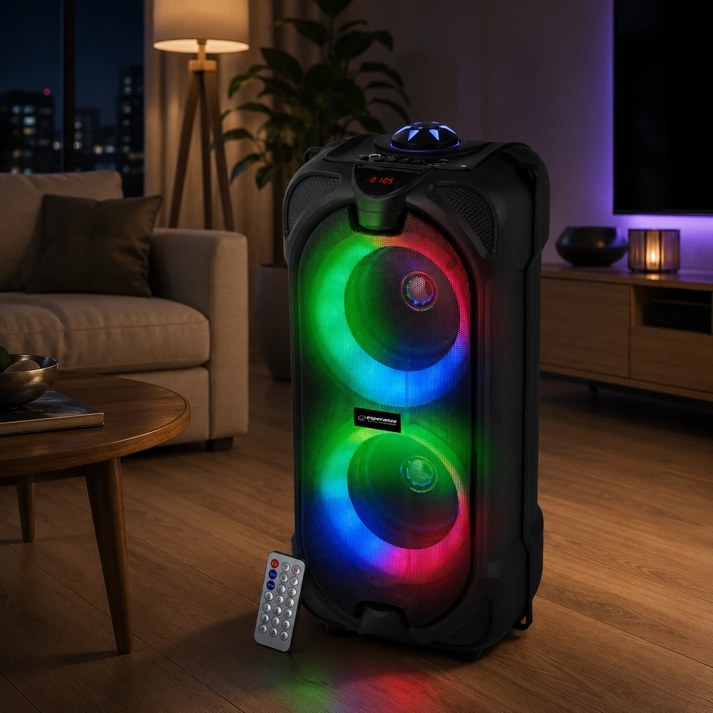 Bluetooth Garsiakalbis - Esperanza EP157 10W FM LED RGB Juodas