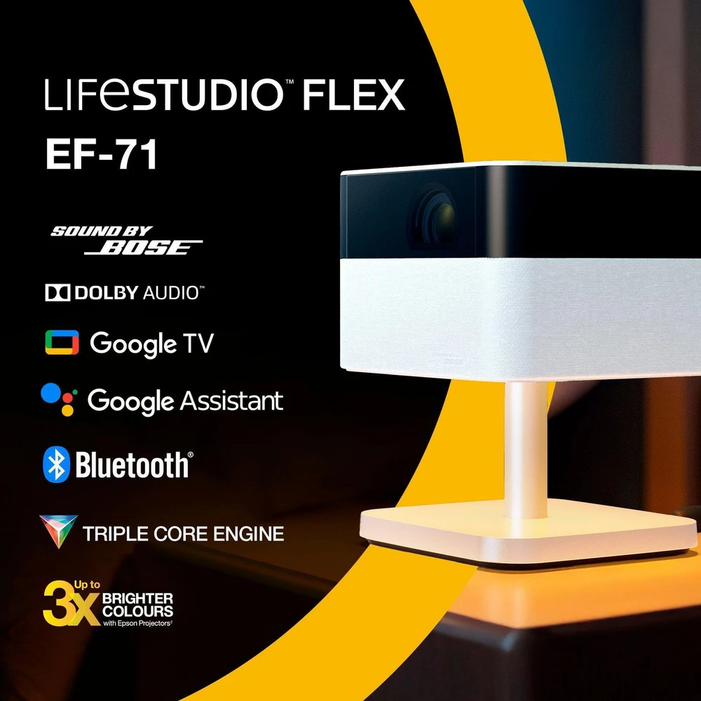 Išmanusis nešiojamas projektorius Epson Lifestudio Flex EF-71 | Full HD | Baltas