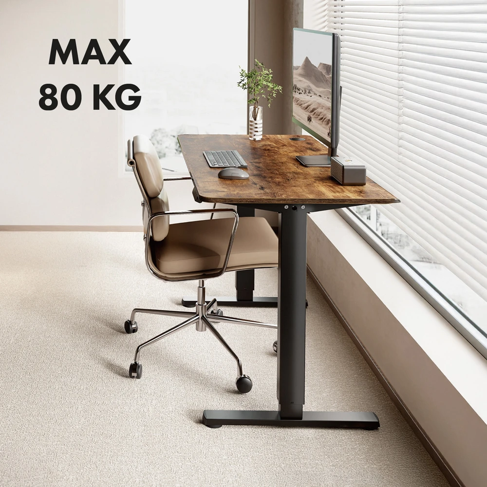 Biurko Ergo Office elektrinis aukščio reguliavimo stalas, maks. aukštis 1160 mm, maks. apkrova - 80 kg, be stalviršio, darbui sėdint arba stovint, juodas, ER-40