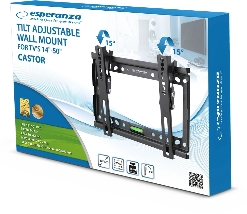 Laikiklis Esperanza ERW010 TV mount/stand 127 cm (50") Juodas