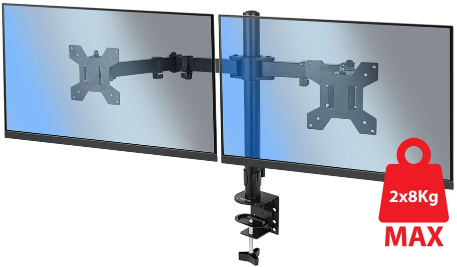 Monitorių Laikiklis - Esperanza ERW018 Dviem Monitoriams 10-27" Iki 8kg