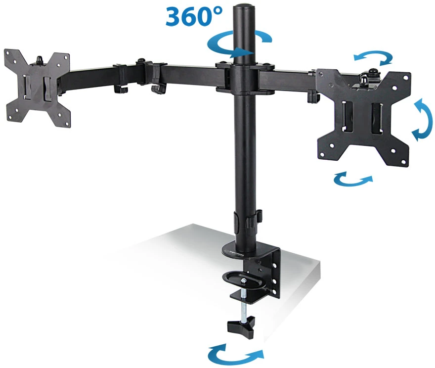 Monitorių Laikiklis - Esperanza ERW018 Dviem Monitoriams 10-27" Iki 8kg