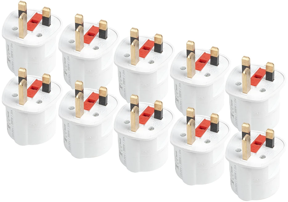 ES ir JK 13A 250V saugiklių kelioninių adapterių rinkinys, 10 vnt. Amio-04858