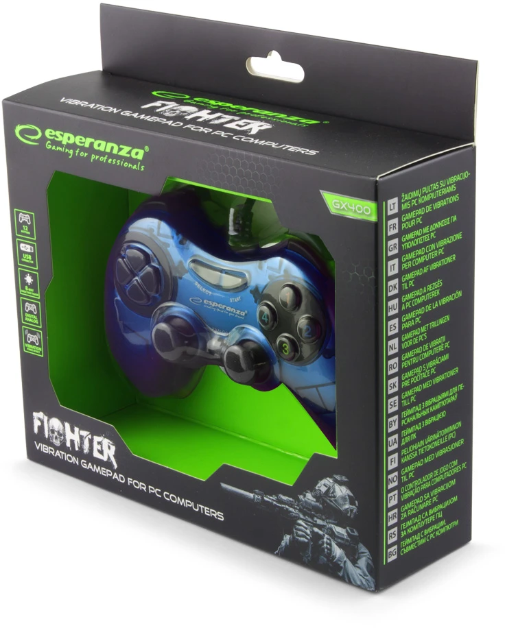ESPERANZA EGG105B FIGHTER - ŽAIDIMŲ PULTAS SU VIBRACIJOMIS PC