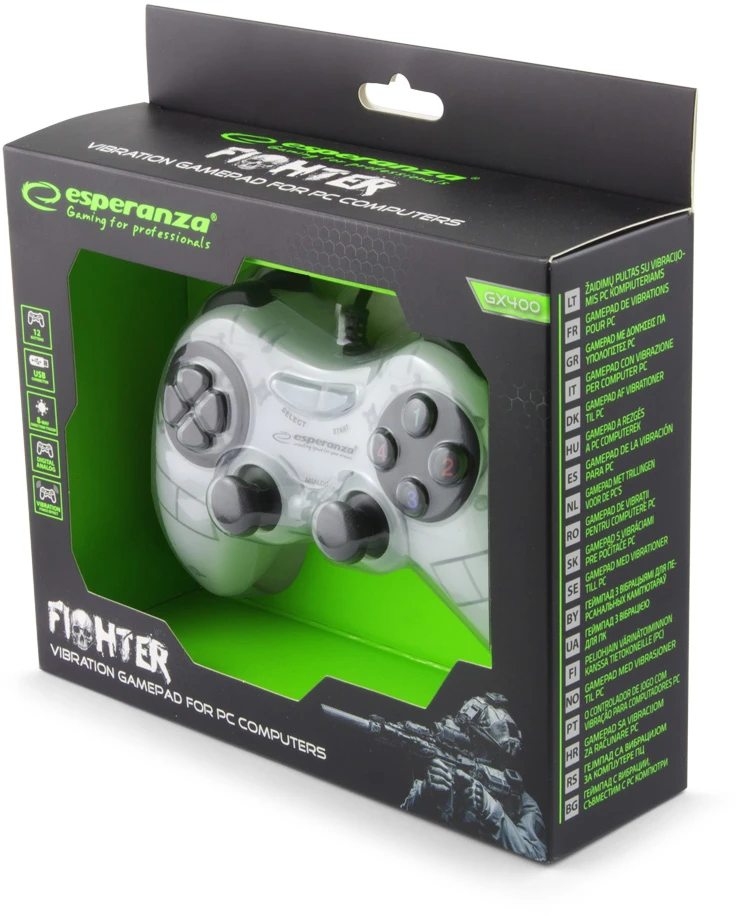 ESPERANZA EGG105W FIGHTER - ŽAIDIMŲ PULTAS SU VIBRACIJOMIS PC