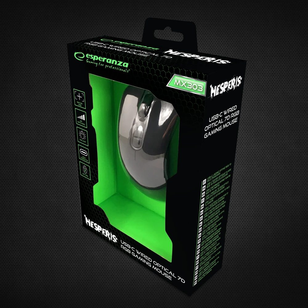 Žaidimų Pelė - Esperanza EGM303 USB C, 2400 DPI