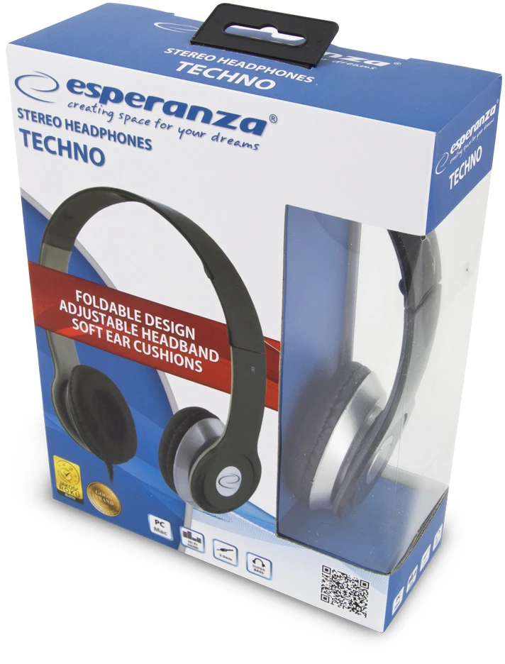 Ausinės Esperanza Techno EH145K, Juodos