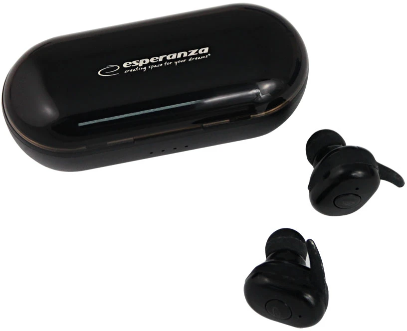 Belaidės Ausinės - Esperanza TWS CARDERA Bluetooth 5.0 į ausis įkišamos 4h Pokalbio Laikas Juodos