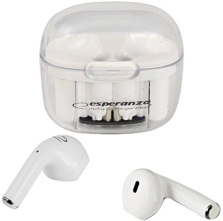 Belaidės Ausinės - Esperanza EH237W Bluetooth 5.3 TWS 10m Nuotolis Baltos