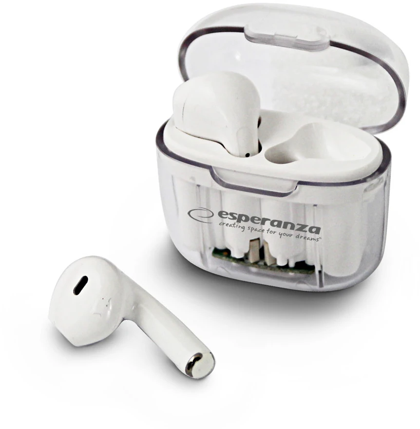 Belaidės Ausinės - Esperanza EH237W Bluetooth 5.3 TWS 10m Nuotolis Baltos