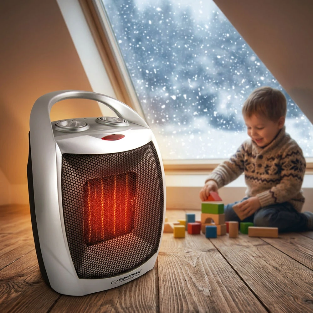 ESPERANZA Heater fan electric nza EHH006 1500W 3 heating levels juodos spalvos sidabrinis