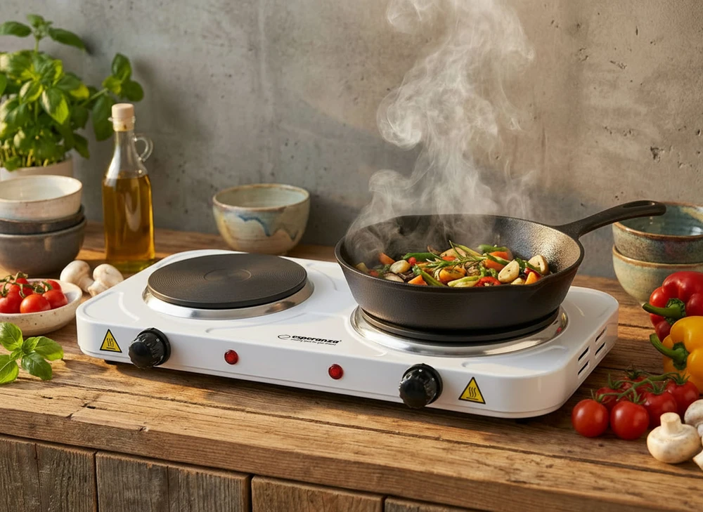Esperanza EKH014W Electric cooker 2 zones Baltas