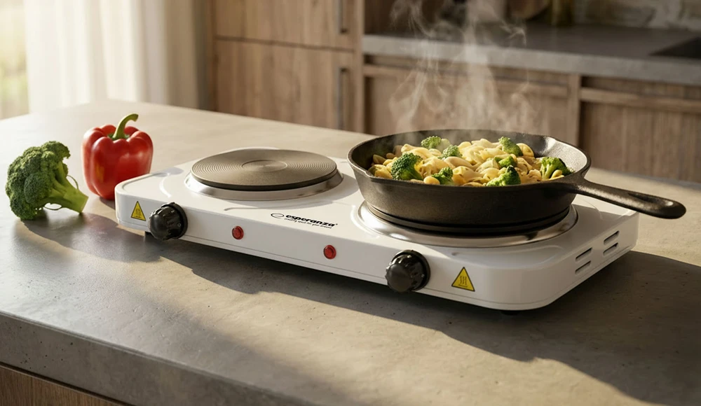 Esperanza EKH014W Electric cooker 2 zones Baltas
