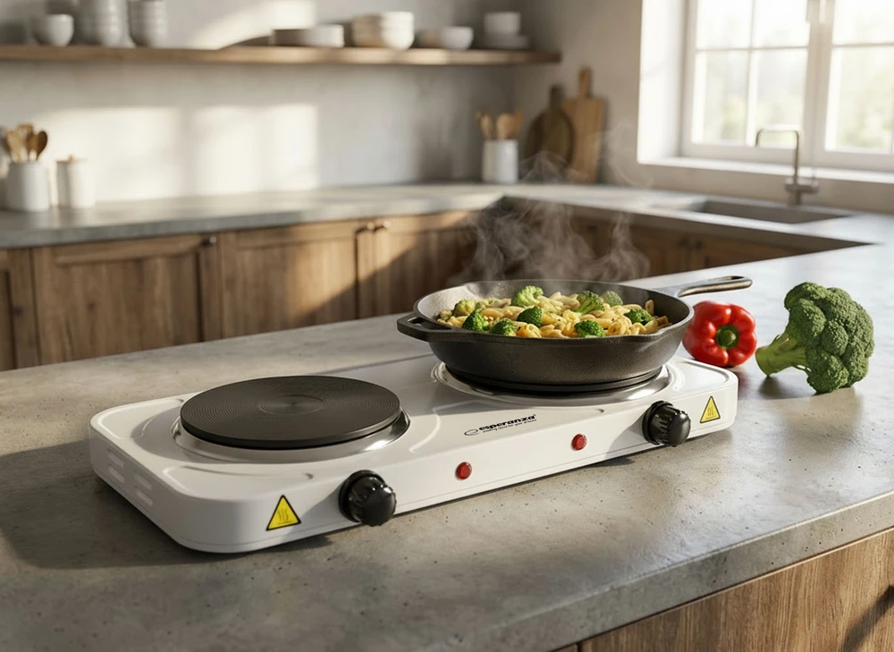 Esperanza EKH014W Electric cooker 2 zones Baltas