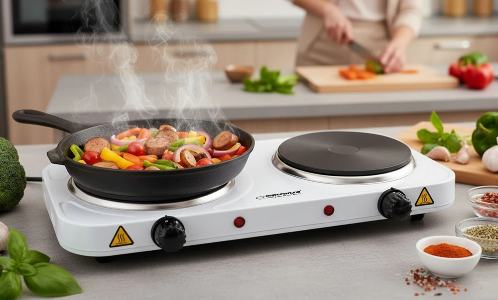 Esperanza EKH014W Electric cooker 2 zones Baltas
