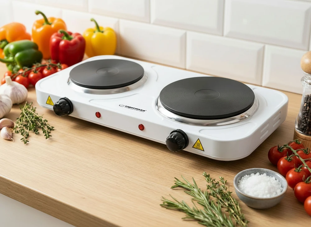 Esperanza EKH014W Electric cooker 2 zones Baltas
